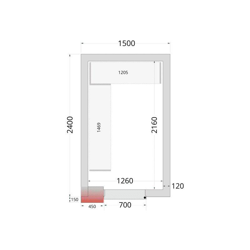 Panneaux de chambre froide 120 mm - CR 150x240x220