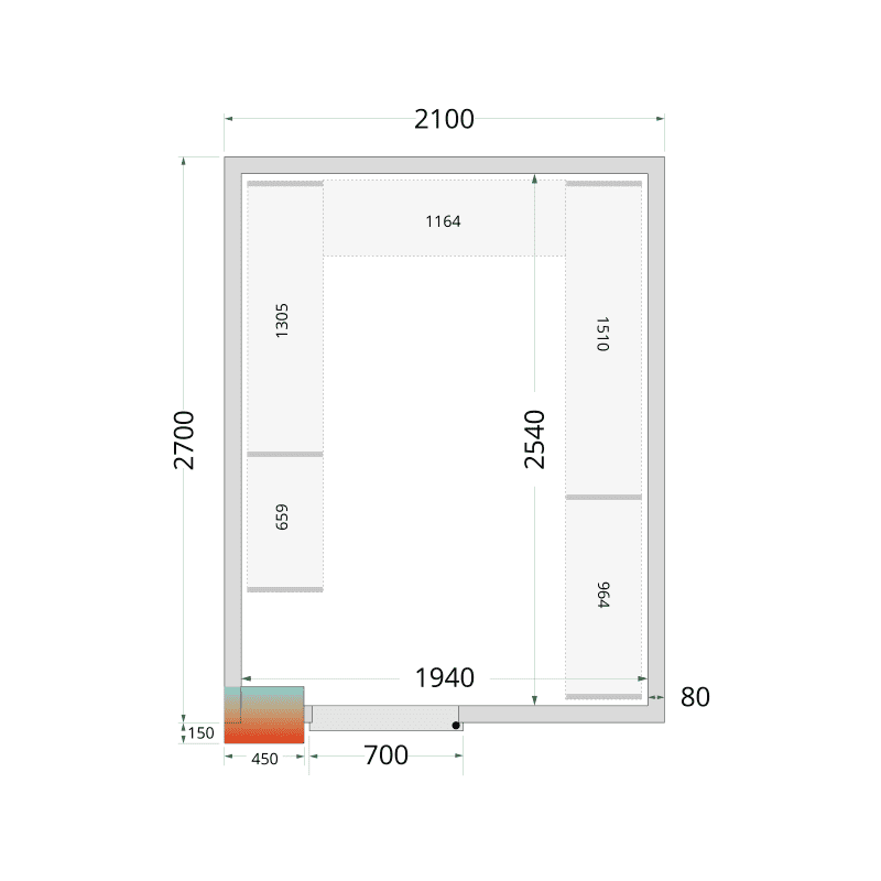 Panneaux de chambre froide 80 mm - CR 210x270x220