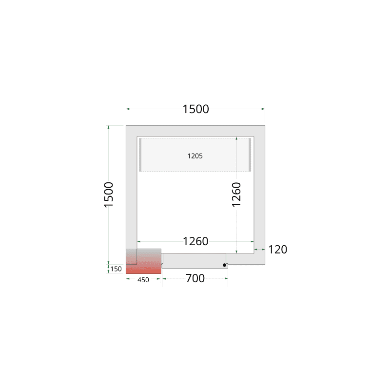 Panneaux de chambre froide 120 mm - CR 150x150x220