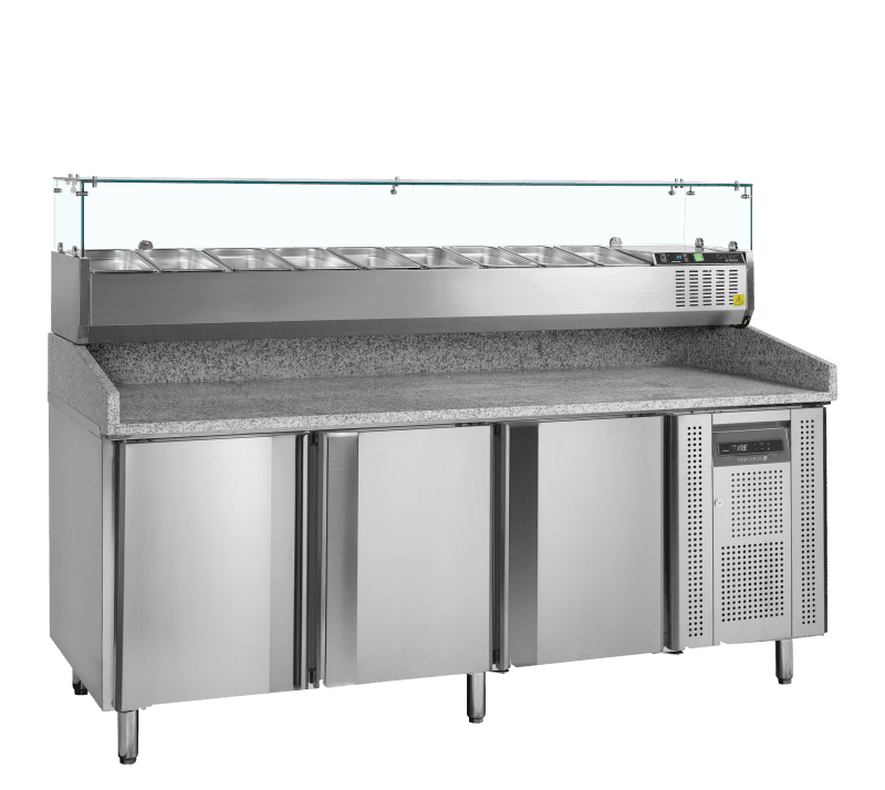 Table à pizza avec module pour garniture - PT1300 + GVC38-200
