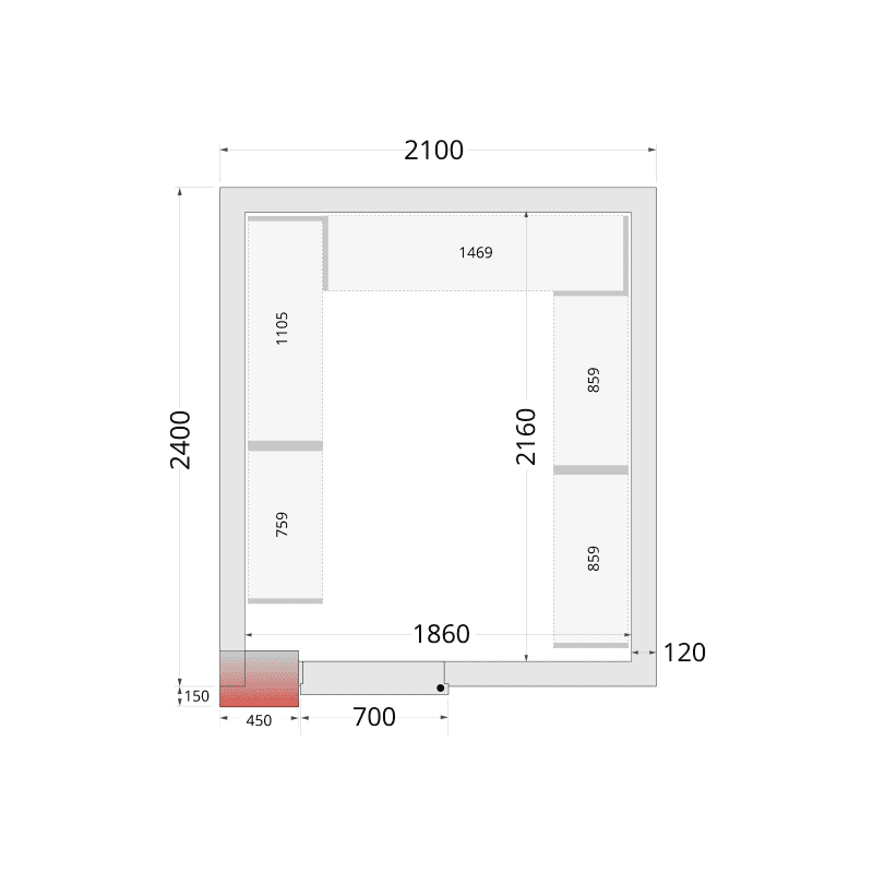 Panneaux de chambre froide 120 mm - CR 210x240x220