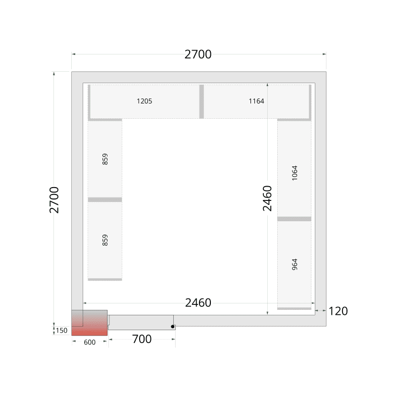 Panneaux de chambre froide 120 mm - CR 270x270x220