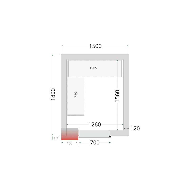 Panneaux de chambre froide 120 mm - CR 150x180x220