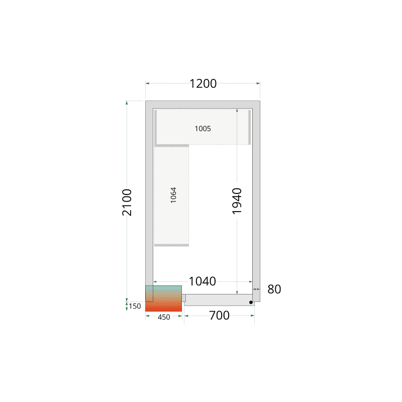 Panneaux de chambre froide 80 mm - CR 120x210x220