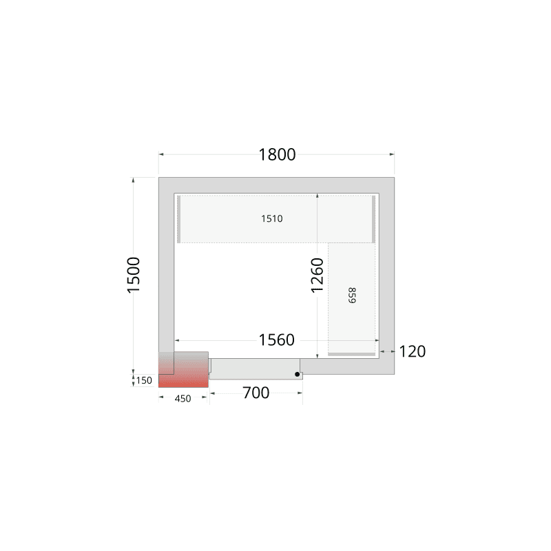 Panneaux de chambre froide 120 mm - CR 180x150x220