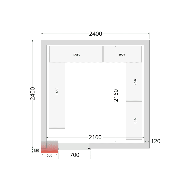Panneaux de chambre froide 120 mm - CR 240x240x220