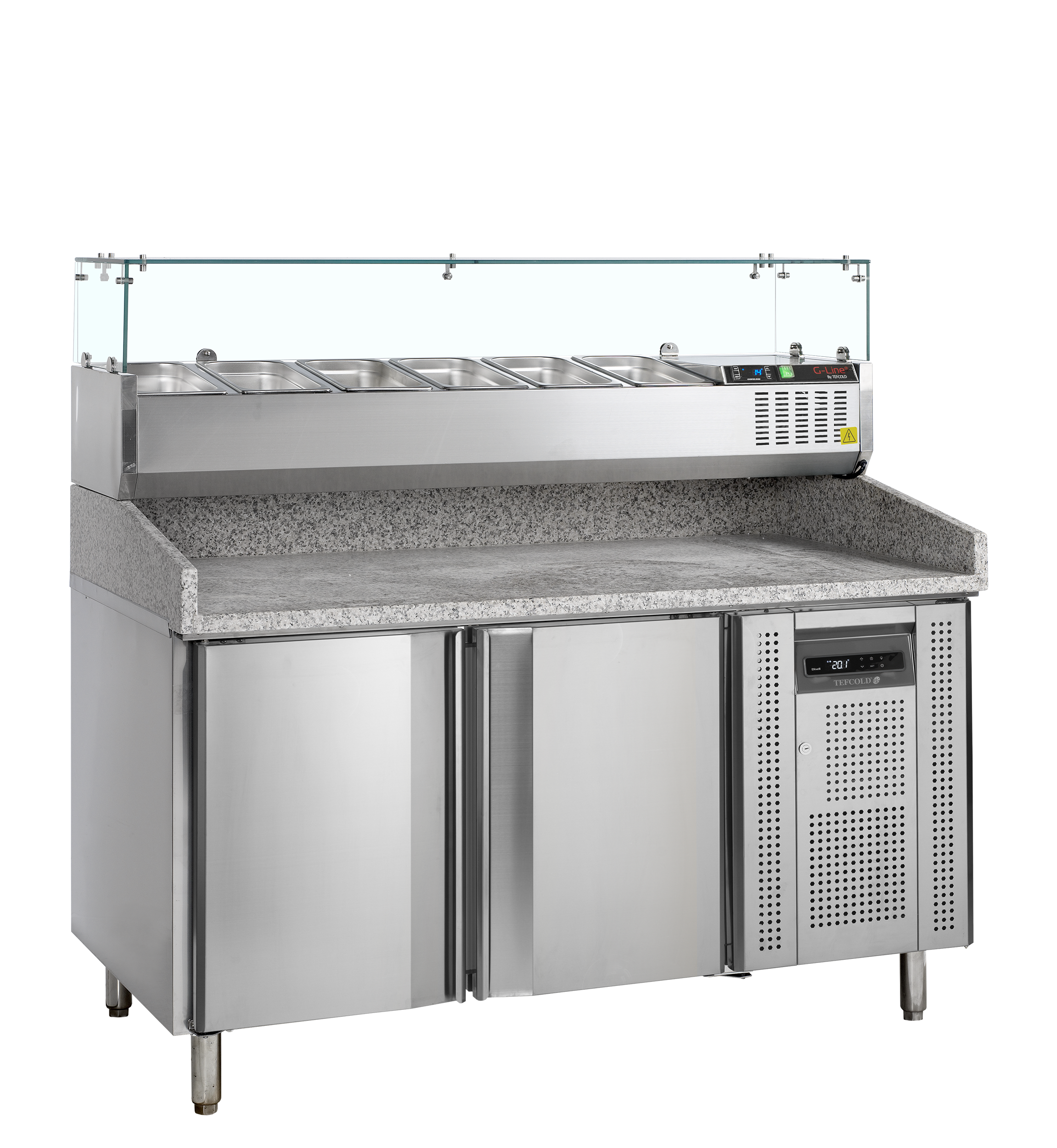 Table à pizza avec module pour garniture - PT1200 + GVC38-150