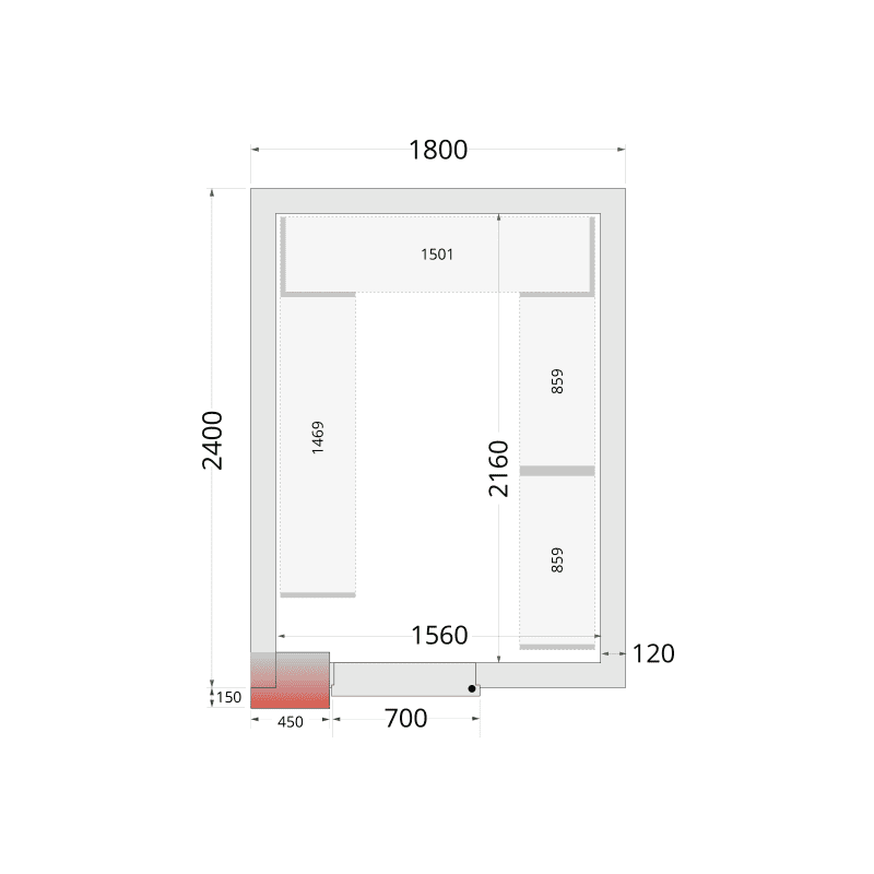 Panneaux de chambre froide 120 mm - CR 180x240x220