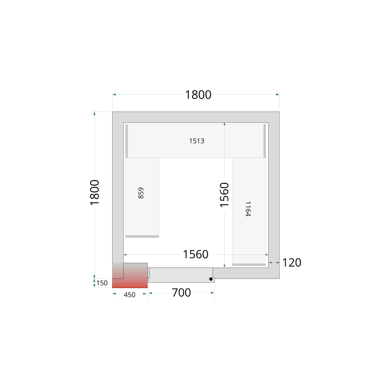 Panneaux de chambre froide 120 mm - CR 180x180x220