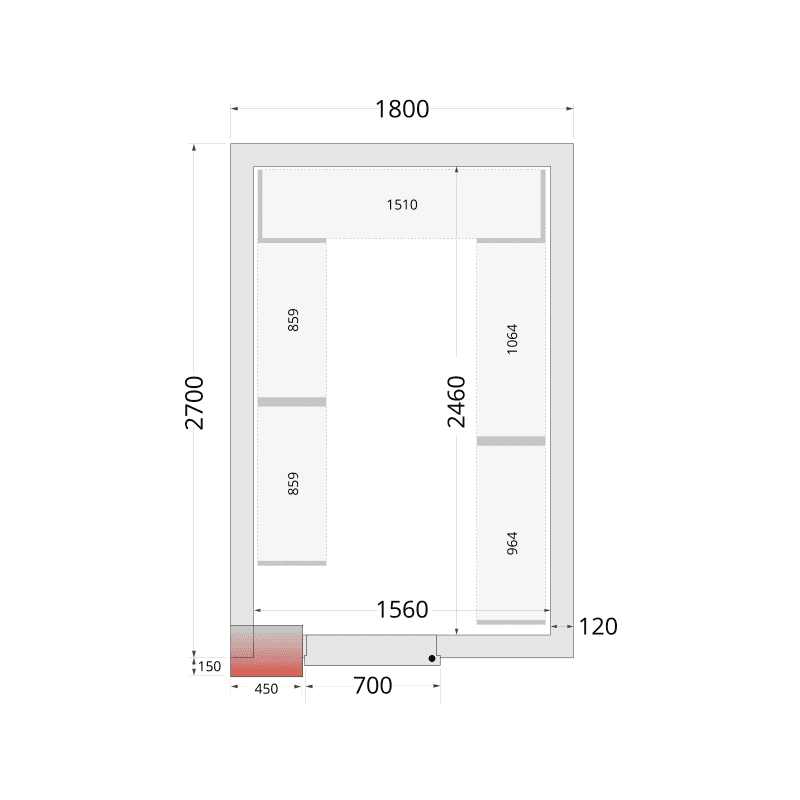 Panneaux de chambre froide 120 mm - CR 180x270x220