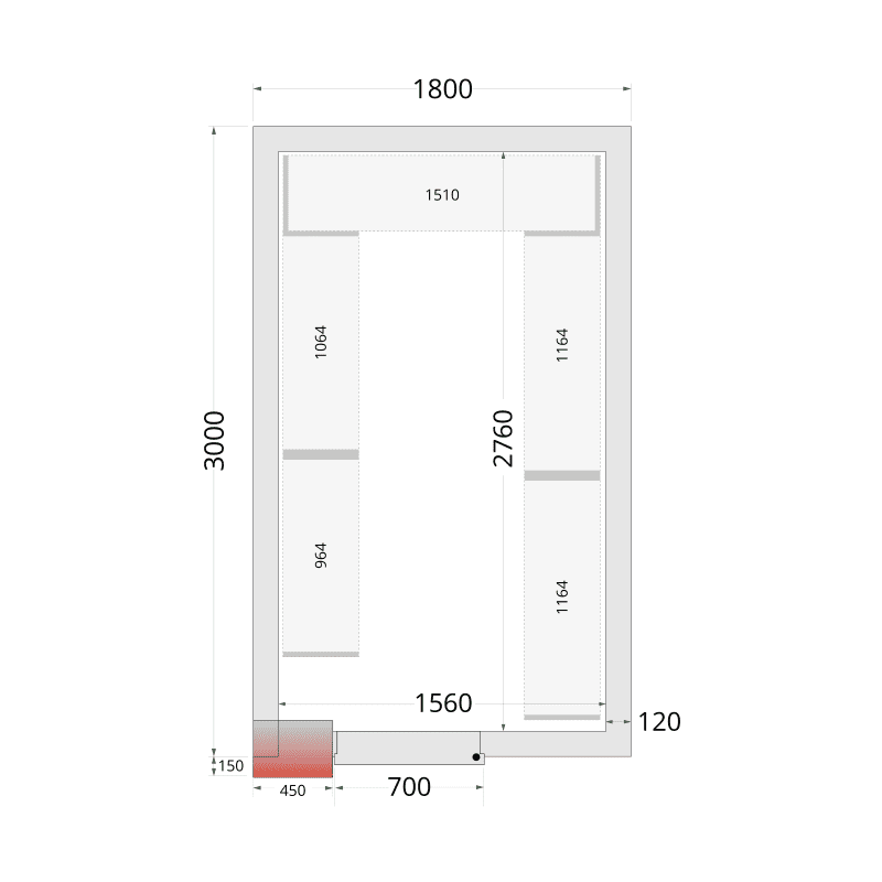 Panneaux de chambre froide 120 mm - CR 180x300x220