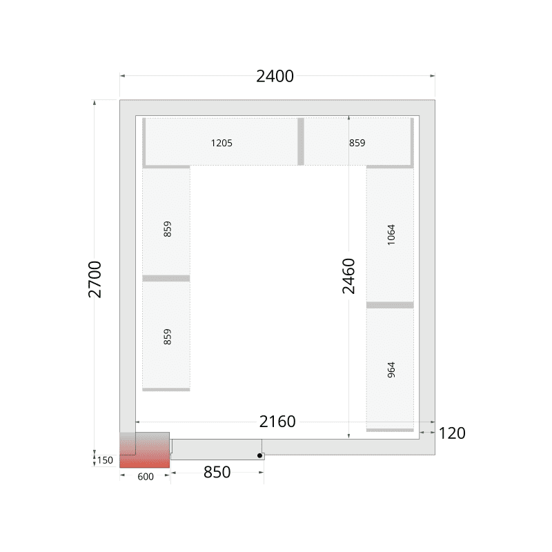 Panneaux de chambre froide 120 mm - CR 240x270x220 WD