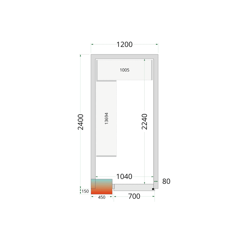 Panneaux de chambre froide 80 mm - CR 120x240x212 NF