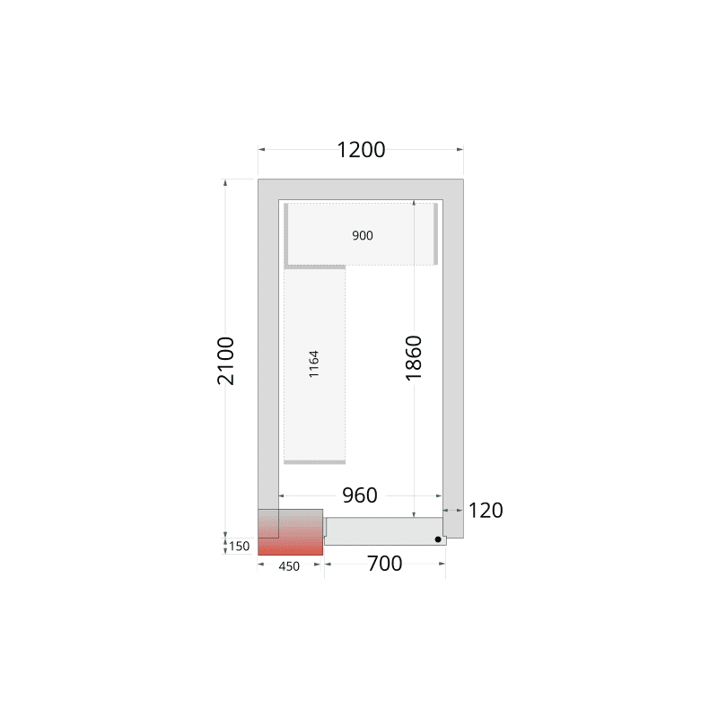 Panneaux de chambre froide 120 mm - CR 120x210x220