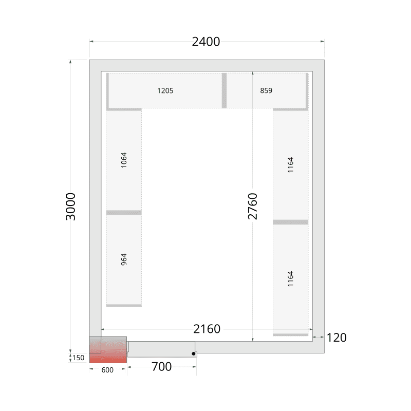 Panneaux de chambre froide 120 mm - CR 240x300x220