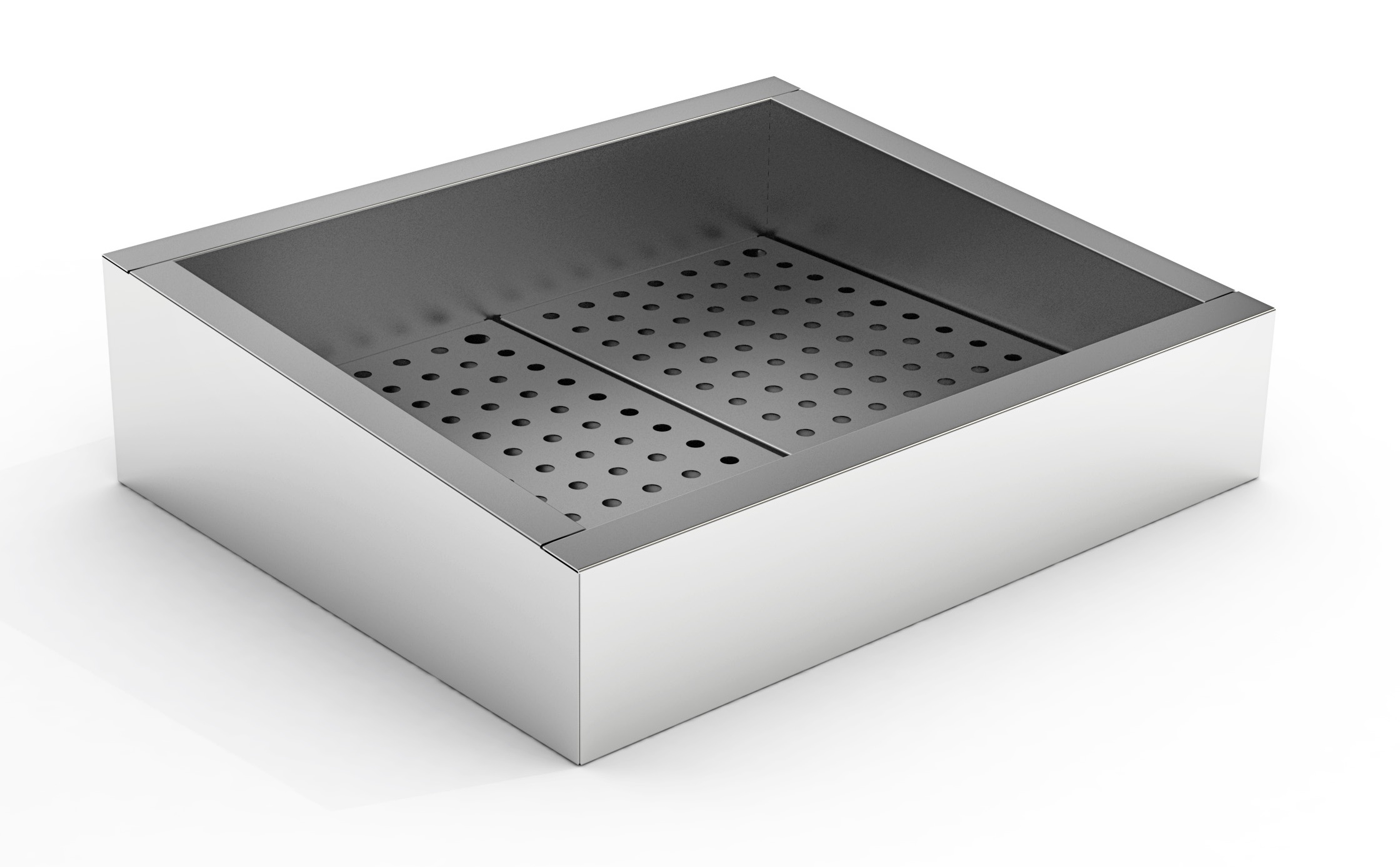 BAC À GLACE PILÉE INCLINÉ 2/1 GN AISI 304 VIDANGE CÔTÉ FONCTIONNEMENT