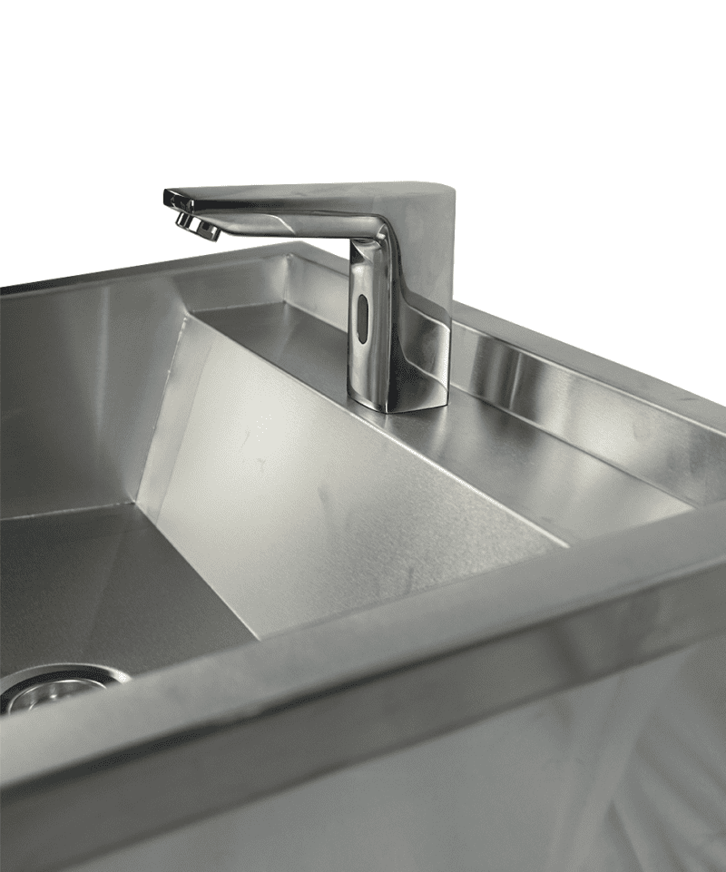 ÉVIER INOX 1 ROBINET 600MM BOUCHON DE VIDANGE ET COUVERCLE ANTI-ÉCLABOUSSURES INCLUS, À L'EXCLUSION DU ROBINET – Image 9