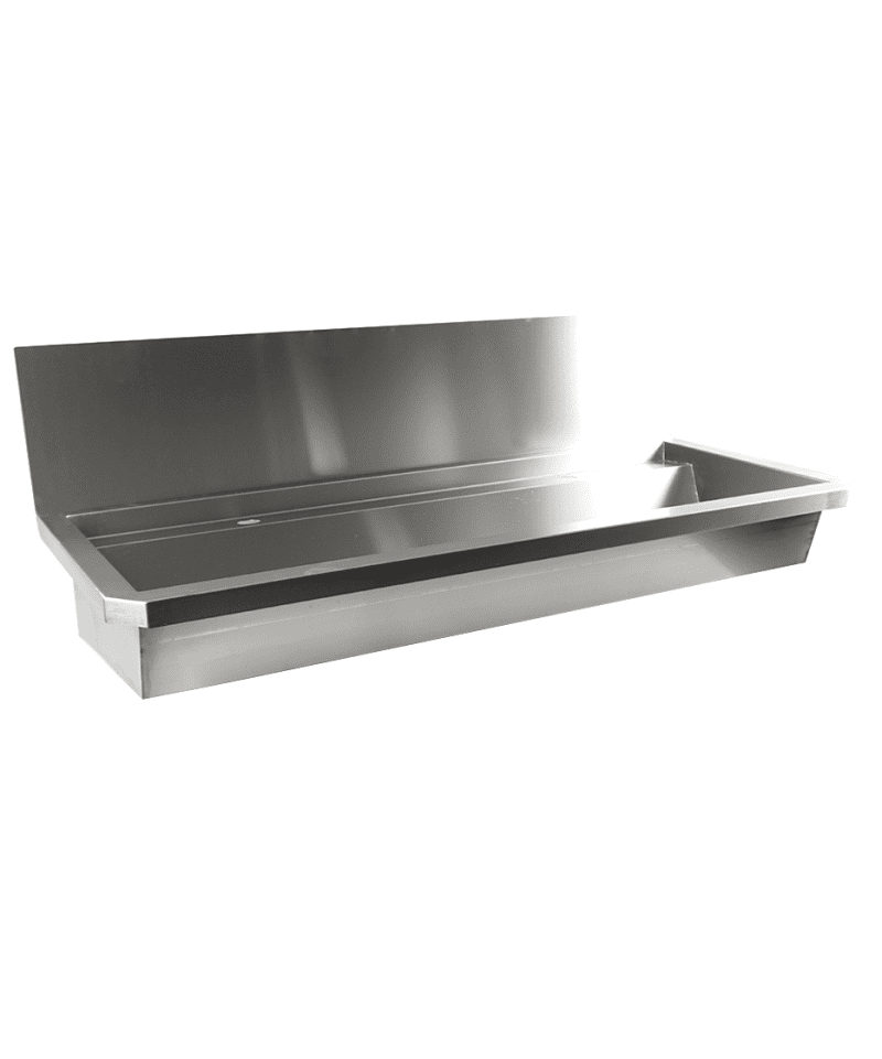 ÉVIER INOX 2 ROBINETS 1200MM BOUCHON DE VIDANGE ET COUVERCLE ANTI-ÉCLABOUSSURES INCLUS, À L'EXCLUSION DU ROBINETS – Image 11