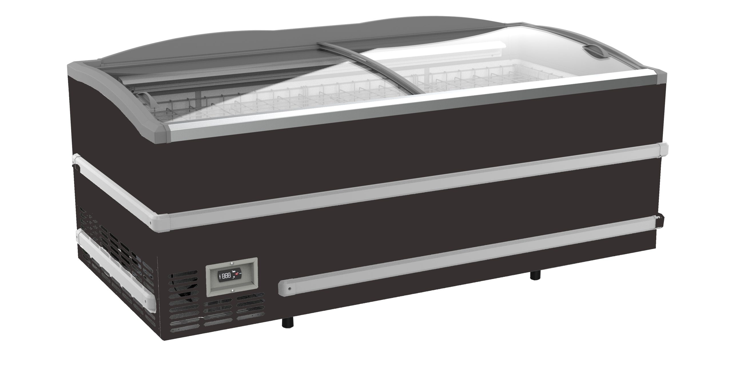 CONGÉLATEUR BAHUT NOIR POUR SUPERMARCHÉ TÊTE DE GONDOLE DÉGIVRAGE MANUEL