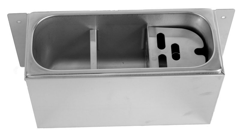 CUILLÈRE À GLACE ÉVIER 330X120X150 AVEC TROU D'ÉVACUATION, RACCORDEMENT À L'EAU ET TUYAU D'ÉVACUATION