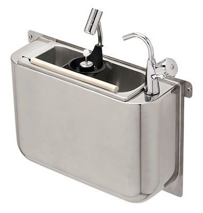 CUILLÈRE À GLACE ÉVIER AVEC ROBINET ET DOUCHETTE 410X120X270 AVEC TROU D'ÉVACUATION, RACCORDEMENT À L'EAU ET TUYAU D'ÉVACUATION