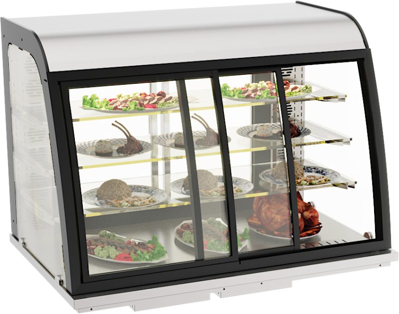 DROP-IN VITRINE CHAUFFANTE 140L PORTES COULISSANTES