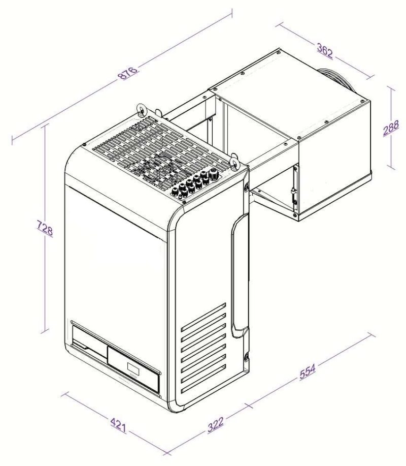 UNITÉ DE REFROIDISSEMENT TYPE POSITIF 6,6-12,6 M3 AVEC CONNEXION EN LIGNE – Image 3