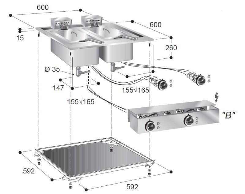 FRITEUSE ÉL. 2X10 L – Image 2
