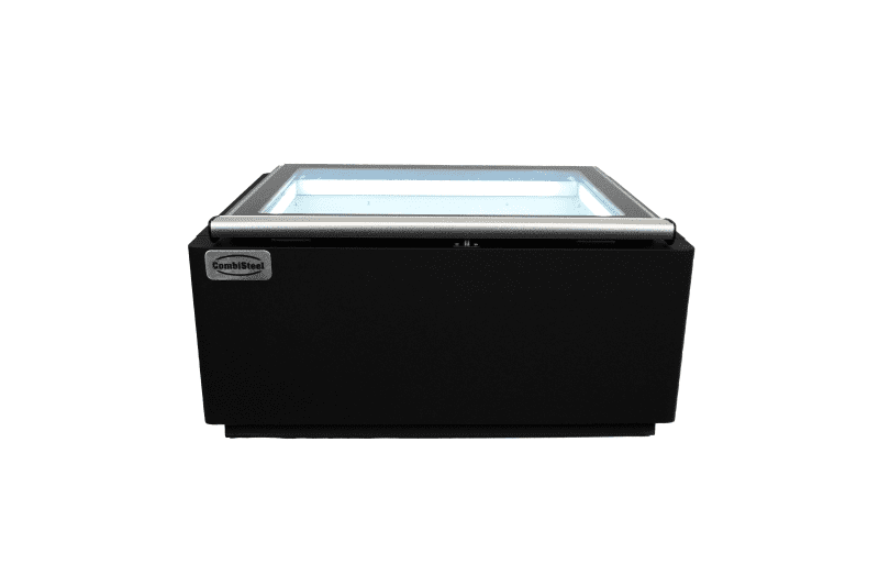 MODÈLE DE TABLE VITRINE À CREME GLACÉE NOIR S'OUVRE DU CÔTÉ FONCTIONNEMENT – Image 3