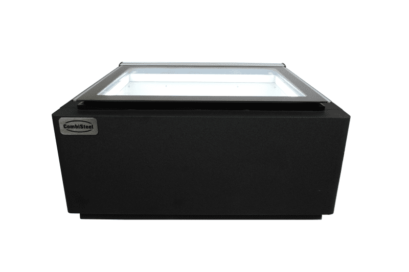 MODÈLE DE TABLE VITRINE À CREME GLACÉE NOIR S'OUVRE DU CÔTÉ CLIENT – Image 3