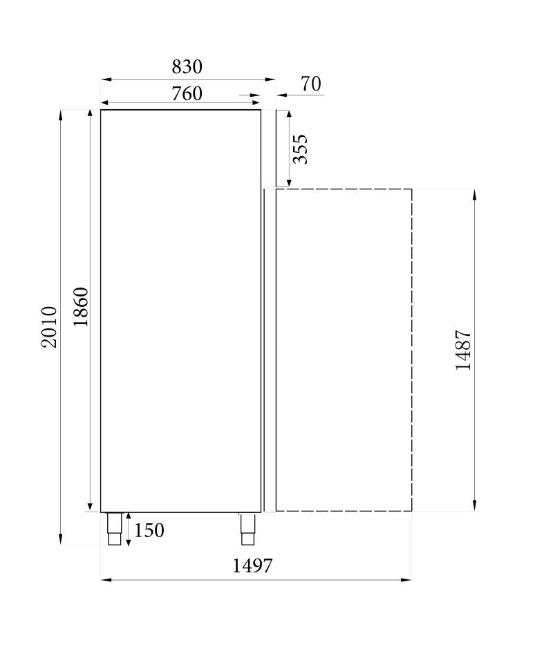RÉFRIGÉRATEUR EN ACIER INOX 1 PORTE – Image 2