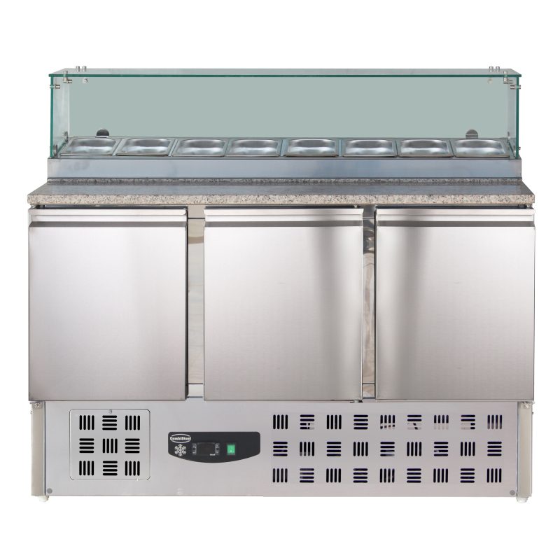 TABLE PRÉP POUR PIZZA AVEC VERRE 3 PORTES – Image 2