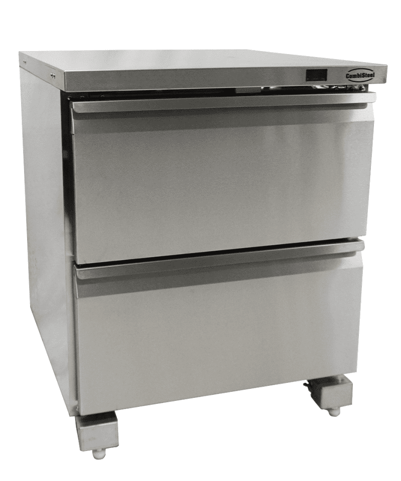 RÉFRIGÉRATEUR/CONGÉLATEUR EN ACIER INOX COMMUTABLE 2 TIROIR – Image 2