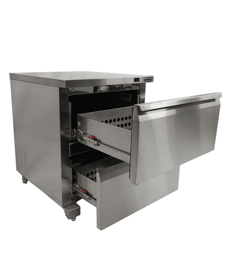 RÉFRIGÉRATEUR/CONGÉLATEUR EN ACIER INOX COMMUTABLE 2 TIROIR – Image 12