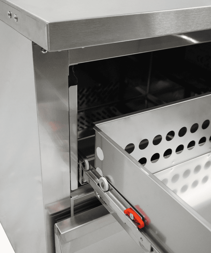 RÉFRIGÉRATEUR/CONGÉLATEUR EN ACIER INOX COMMUTABLE 2 TIROIR – Image 8