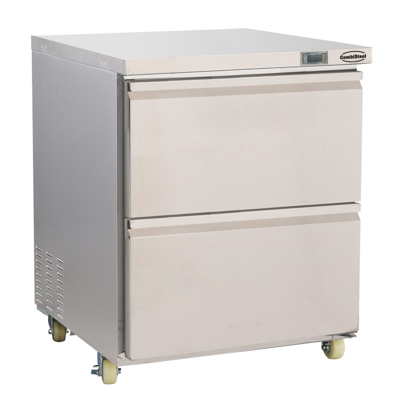 RÉFRIGÉRATEUR/CONGÉLATEUR EN ACIER INOX COMMUTABLE 2 TIROIR
