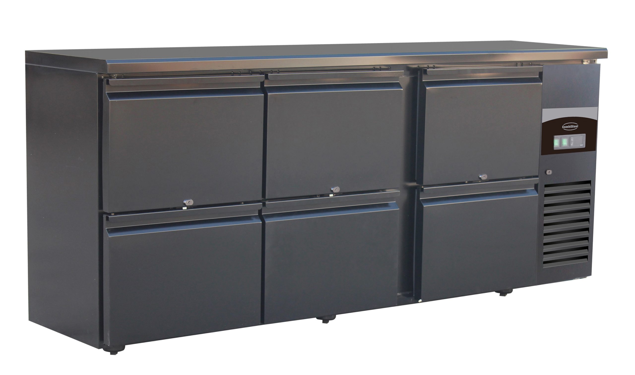 ARRIÈRE BAR RÉFRIGÉRÉE NOIR 6 TIROIRS