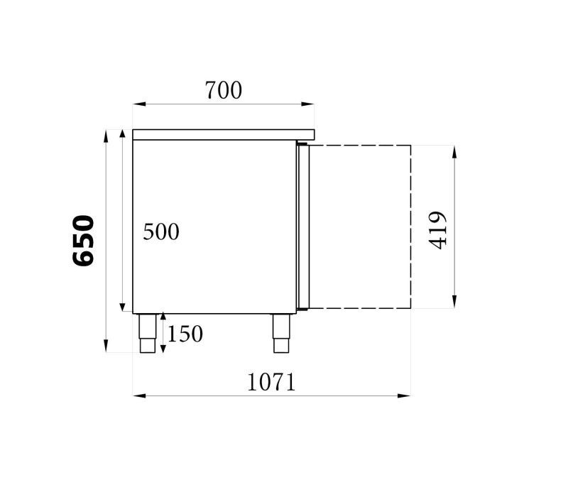 TABLE RÉFRIGÉRÉE 650 HAUTE 2 PORTES – Image 2