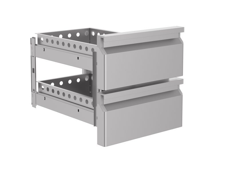 BLOC DE 2-TIROIRS POUR 7450.0755-0760-0765 Combisteel donne pas de garantie sur le montage du kit tiroirs
