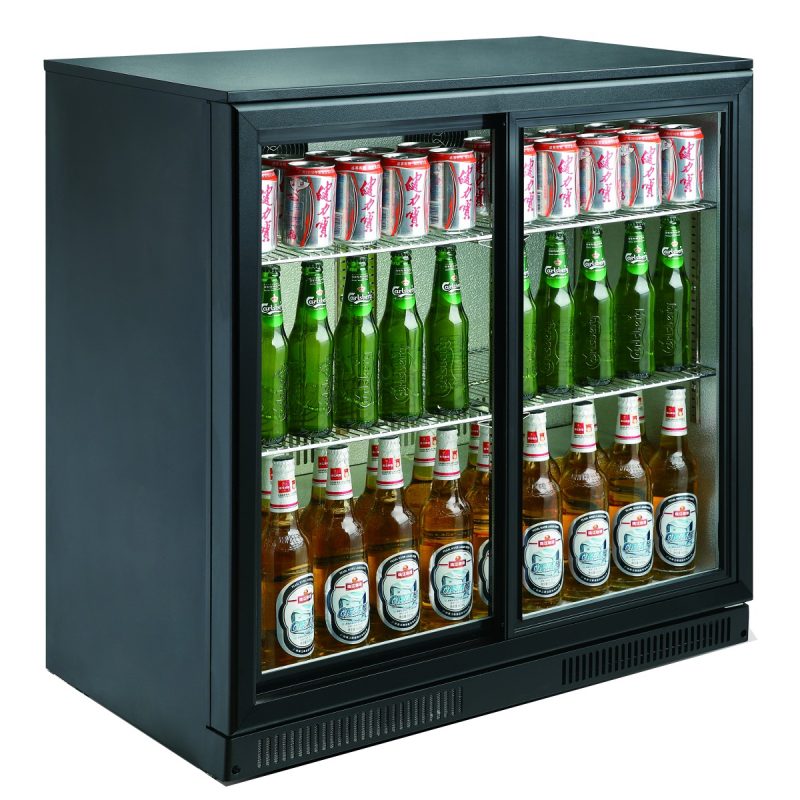 ARRIÈRE BAR RÉFRIGÉRÉE NOIR 2 PORTES COULISST – Image 2