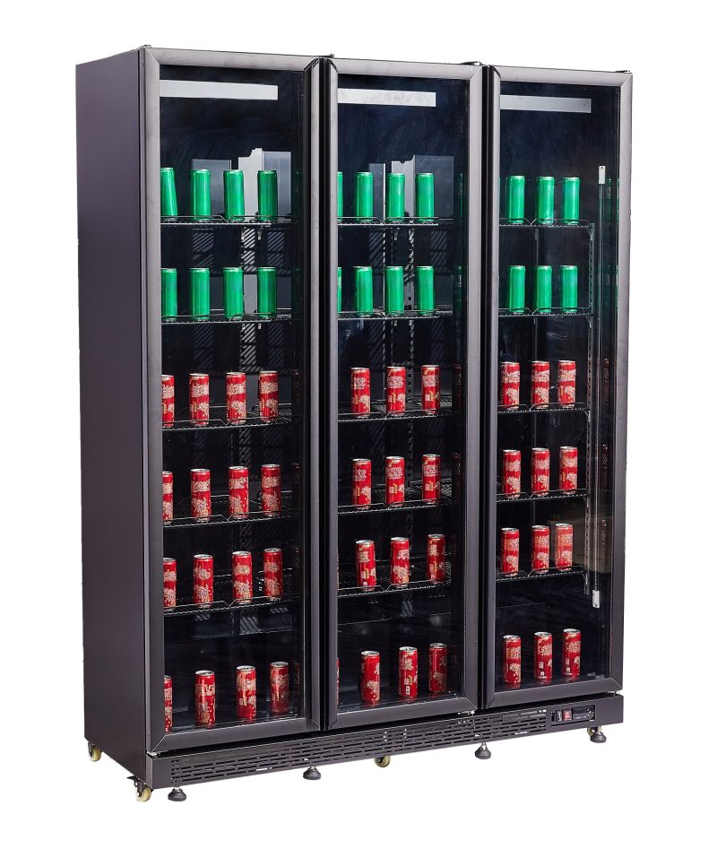 RÉFRIGÉRATEUR 3 PORTES EN VERRE NOIR NAP-1200 HT - AVEC PORTE CHAUFFANTE – Image 7
