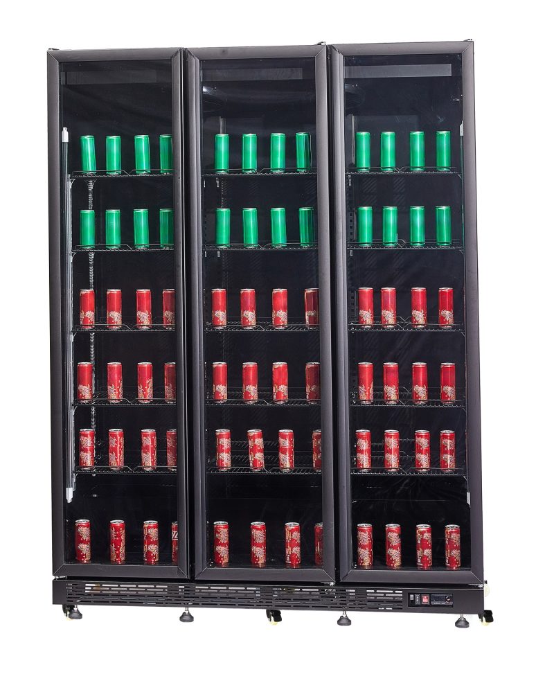 RÉFRIGÉRATEUR 3 PORTES EN VERRE NOIR NAP-1200 HT - AVEC PORTE CHAUFFANTE – Image 9