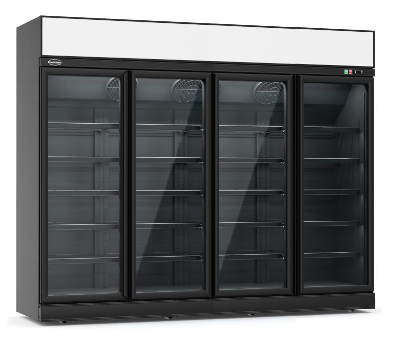 CONGÉLATEUR 4 PORTES EN VERRE NOIR INS-2060F BL *TRANSPORT SUR DEMANDE*