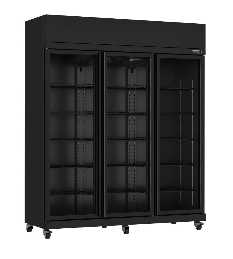 RÉFRIGÉRATEUR 3 PORTES EN VERRE IRM-1180R BL