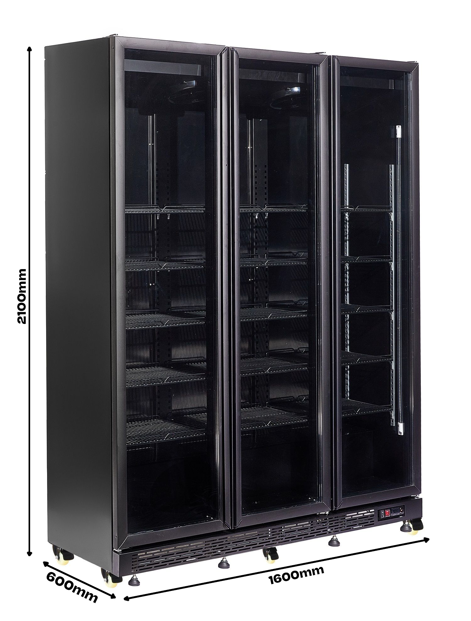 RÉFRIGÉRATEUR 3 PORTES EN VERRE NOIR NAP-1200 HT - AVEC PORTE CHAUFFANTE – Image 10