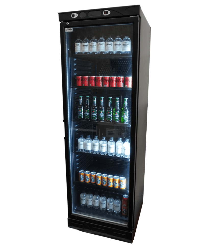 RÉFRIGÉRATEUR 1 PORTE EN VERRE 382L NOIR SANS CANOPY – Image 10