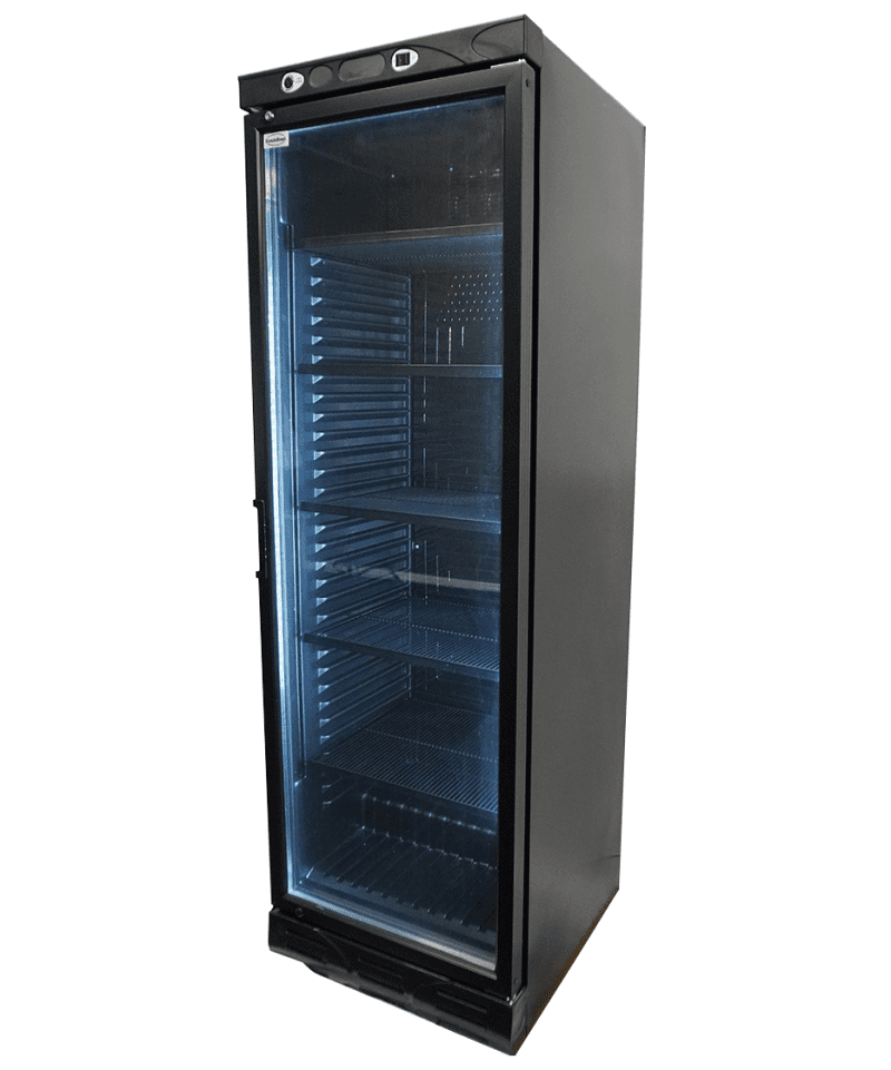 RÉFRIGÉRATEUR 1 PORTE EN VERRE 382L NOIR SANS CANOPY – Image 2