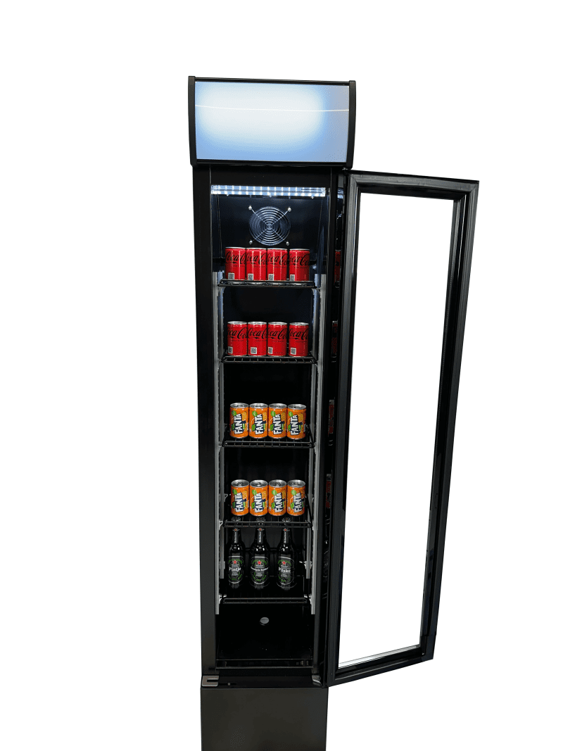 RÉFRIGÉRATEUR PORTE EN VERRE ÉTROIT NOIR – Image 5