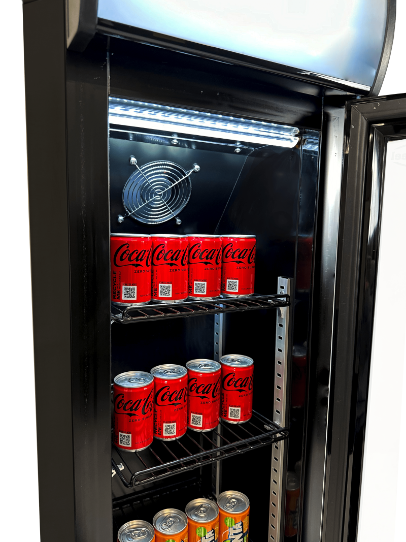 RÉFRIGÉRATEUR PORTE EN VERRE ÉTROIT NOIR – Image 6