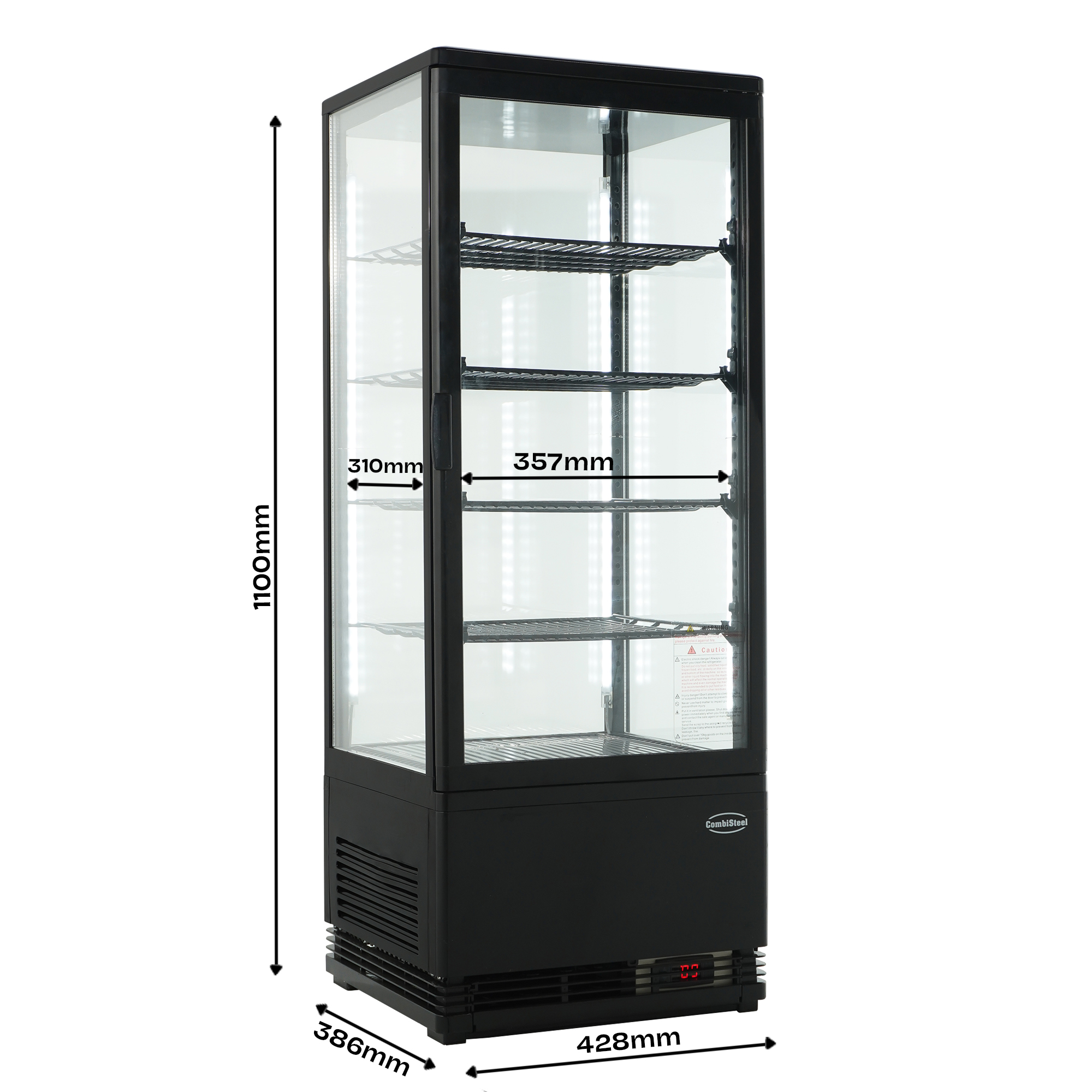 VITRINE RÉFRIGÉRATÉE 98L NOIR – Image 11